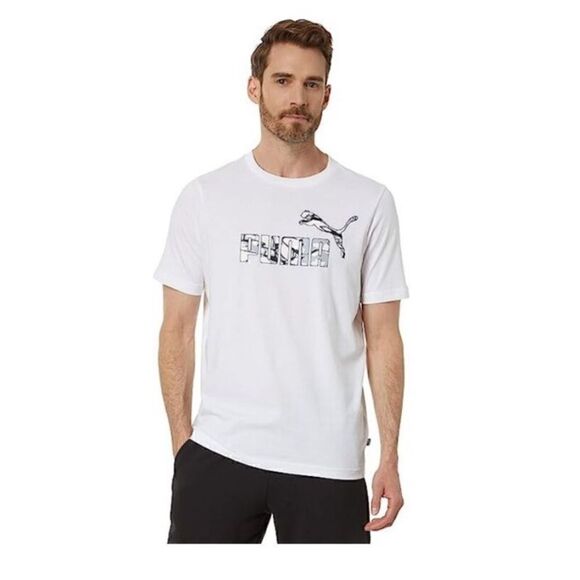 Puma Men's Short-Sleeve Splash Logo-Graphic T-Shirt in White-Large - Picture 2 of 7